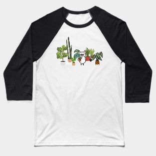 Frenchie and Plants Baseball T-Shirt